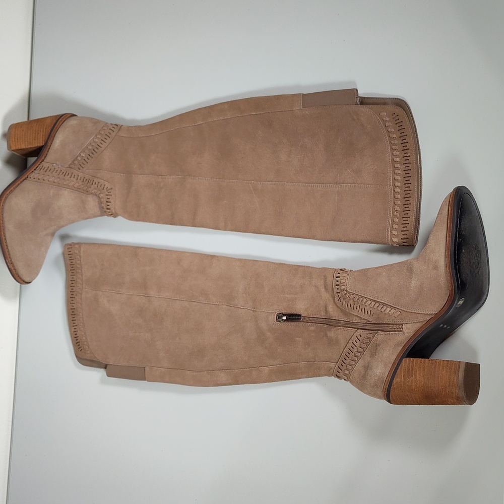 Vince Camuto Madolee tan suede over the knee heeled boots 8.5 - Picture 5 of 16